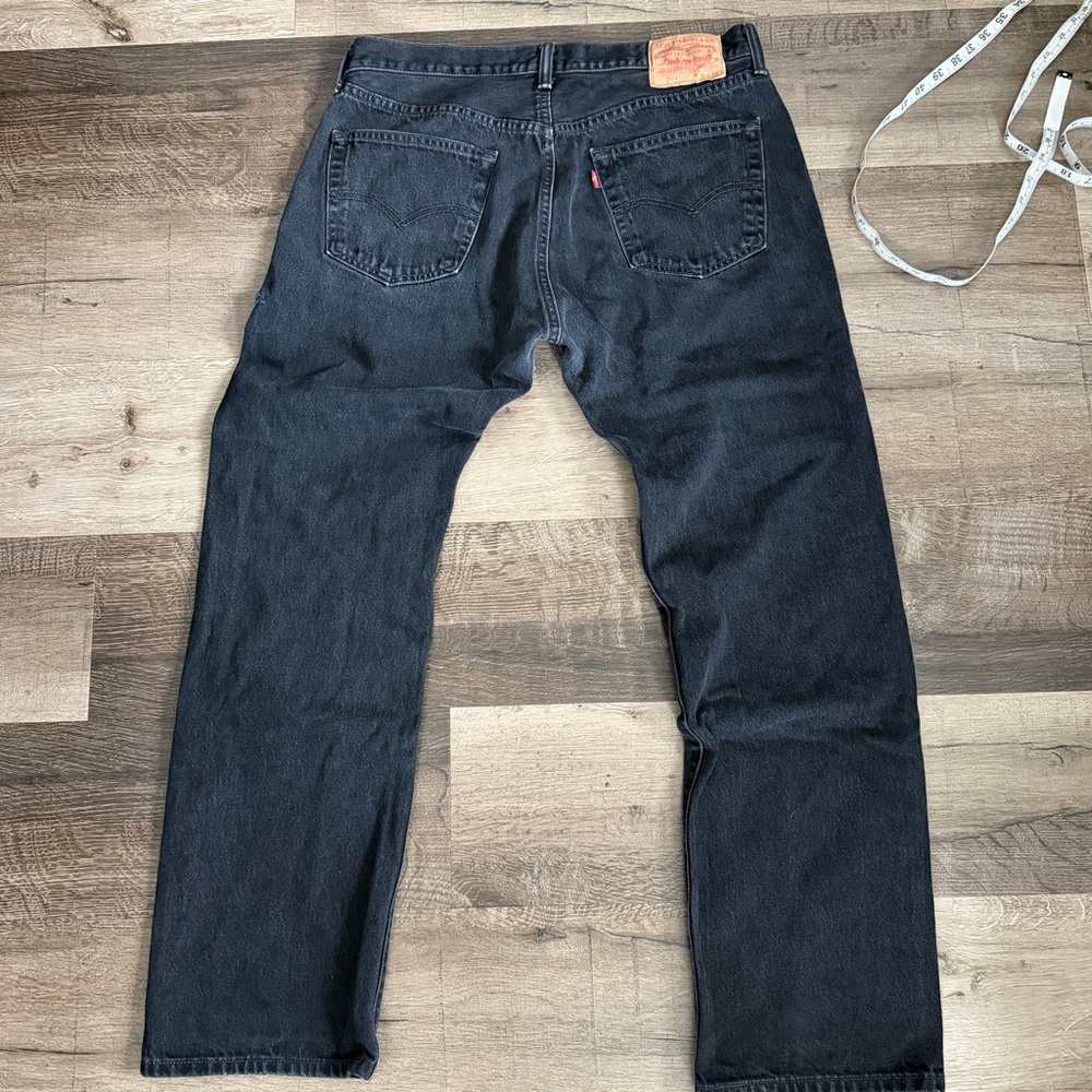 Levis 501 Men's Button Fly Black Jeans Size W36 L32